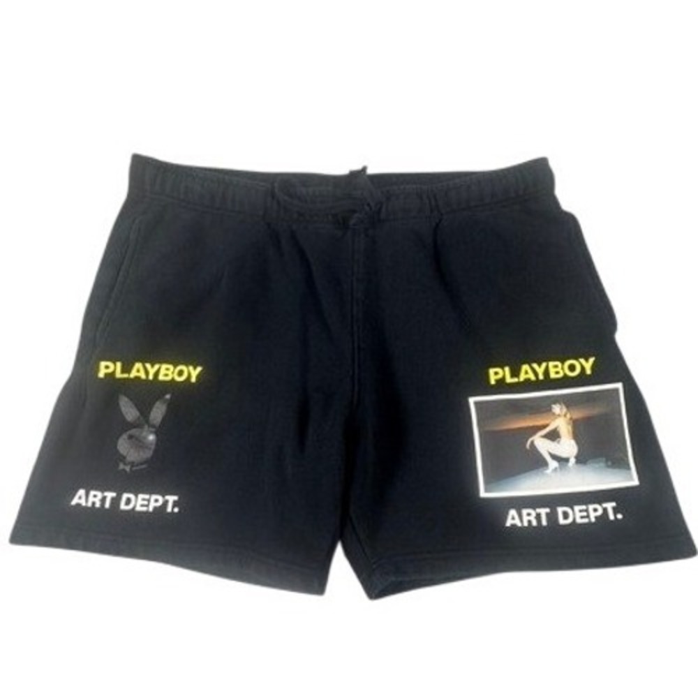 Playboy Shorts Mens XL Art Dept Black Fleece Graphic PacSun Sweat Shorts